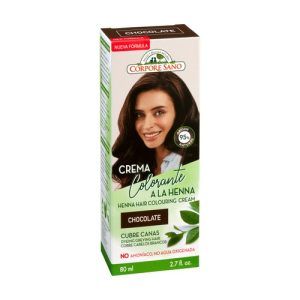 CREMA COLORANTE CHOCOLATE A LA HENNA JOJOBA Y ALOE 80 ml. CORPORE SANO.