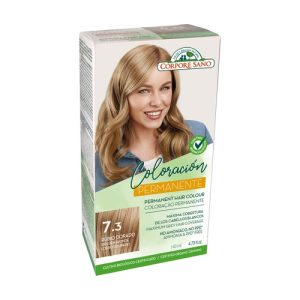 TINTE PERMANENTE 7.3 RUBIO DORADO 140 ml. CORPORE SANO.