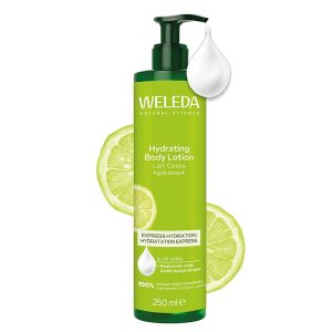 Leche Corporal Citrus 250 ml. Weleda. Hidratación ligera con aloe vera, limón y ácido hialurónico. Frescor inmediato y piel suave todo el día. HerboVillage.