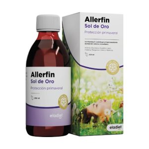 Allerfin Sol de Oro Jarabe Eladiet 250 ml. Con plantas, vitaminas y aminoácidos que apoyan defensas, alivia alergias y cuidan vías respiratorias. HerboVillage