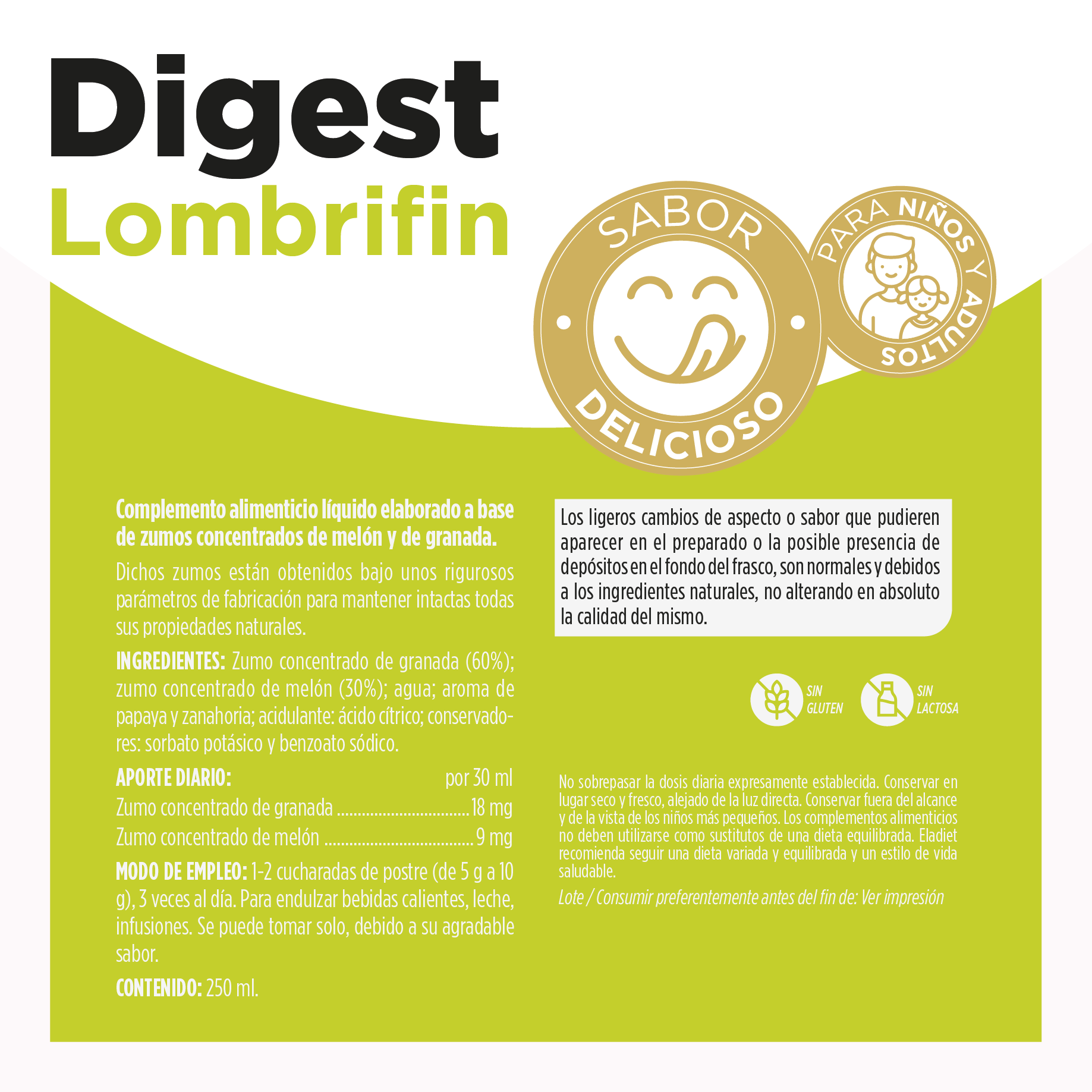 LOMBRIFIN AYUDA INTESTINAL JARABE 250 ml. ELADIET. - Imagen 2