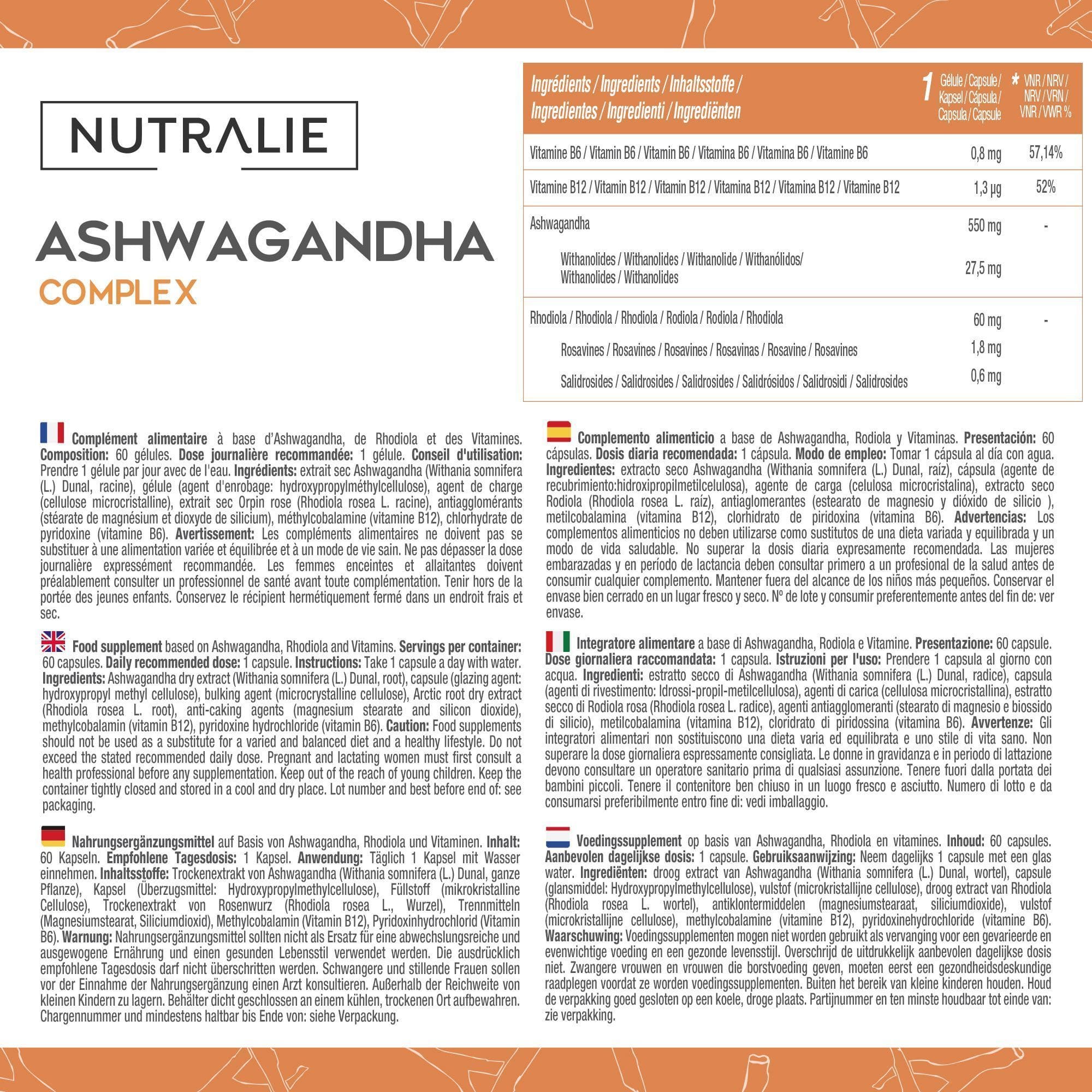 Ashwagandha KSM-66 60 Comprimidos Complex Nutralie - Imagen 2