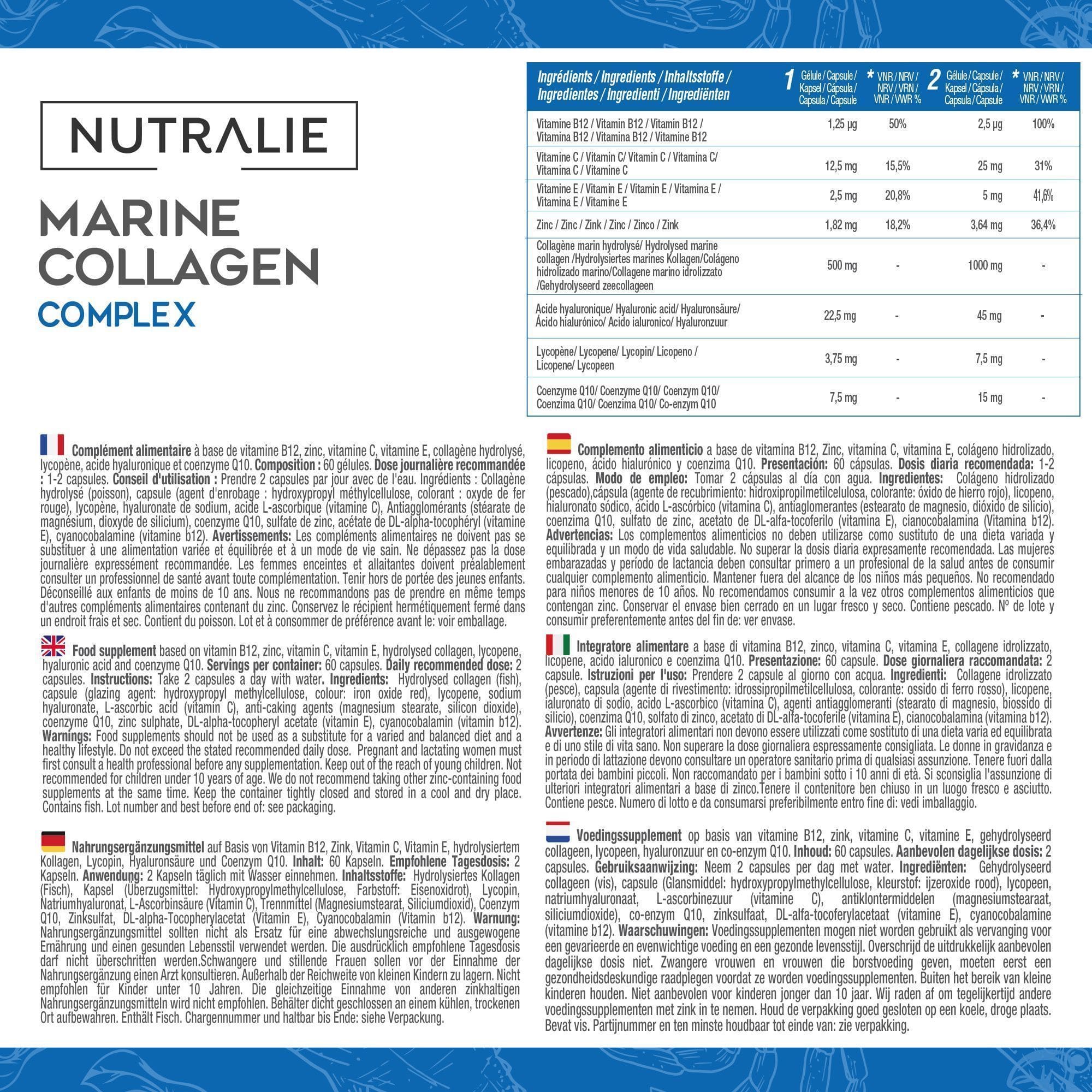 COLAGENO MARINO COMPLEX 60 comp. NUTRALIE. - Imagen 2