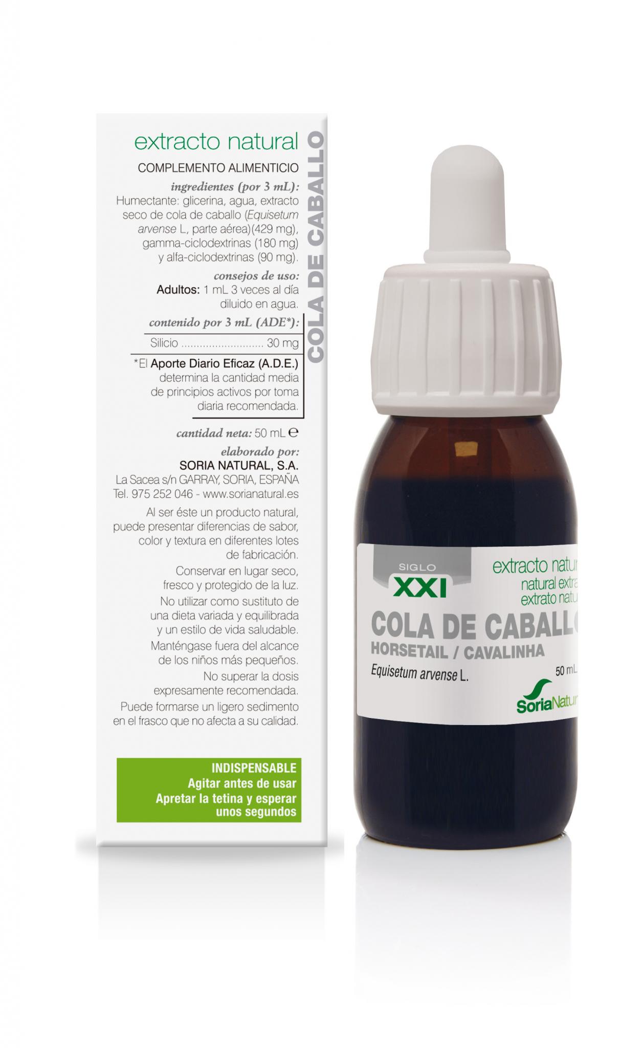 EXTRACTO COLA DE CABALLO FORMULA XXI. 50 ml. SORIA NATURAL. - Imagen 2