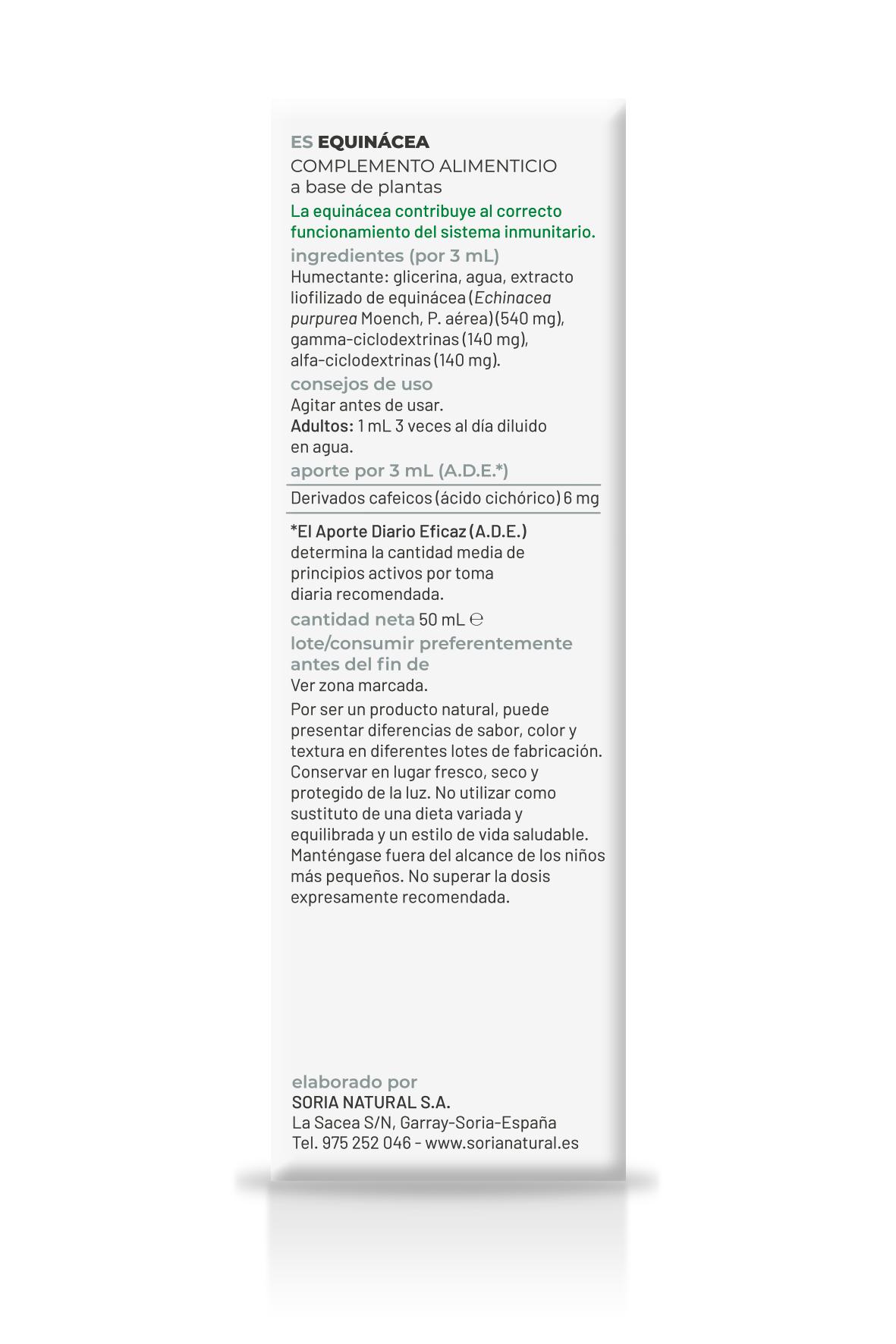 EXTRACTO EQUINACEA FORMULA XXI. 50 ml. SORIA NATURAL. - Imagen 2