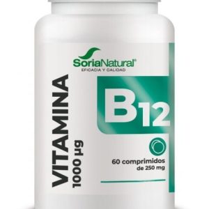Vitamina B12 liberación sostenida Soria Natural. Favorece energía, sistema nervioso, glóbulos rojos e inmunidad. 60 comprimidos aptos celíacos. HerboVillage