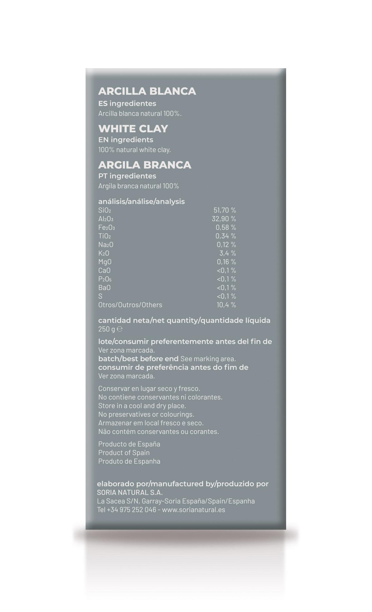 ARCILLA BLANCA 250 gr. SORIA NATURAL. - Imagen 3
