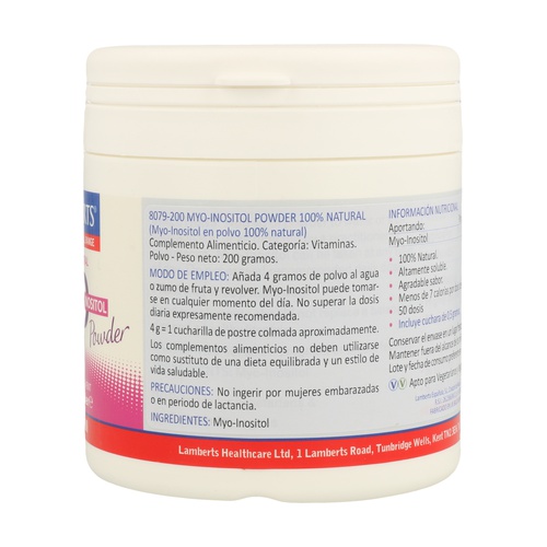 INOSITOL MYO POLVO 200 gr. LAMBERTS. - Imagen 3