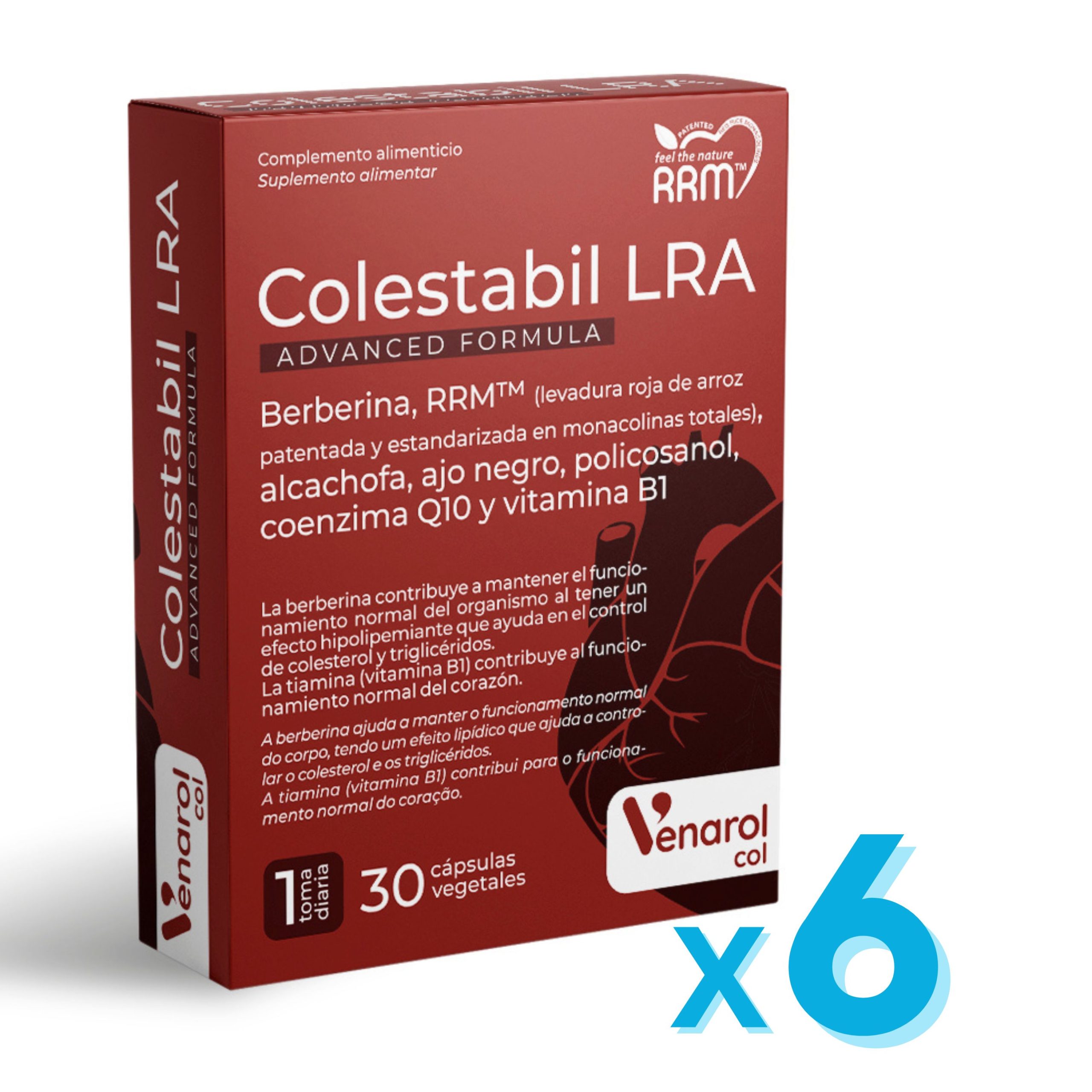 Colestabil PACK 6 LRA Advanced 30 cápsulas de Herbora ayuda a regular el colesterol de forma natural. Fórmula avanzada con ingredientes vegetales.