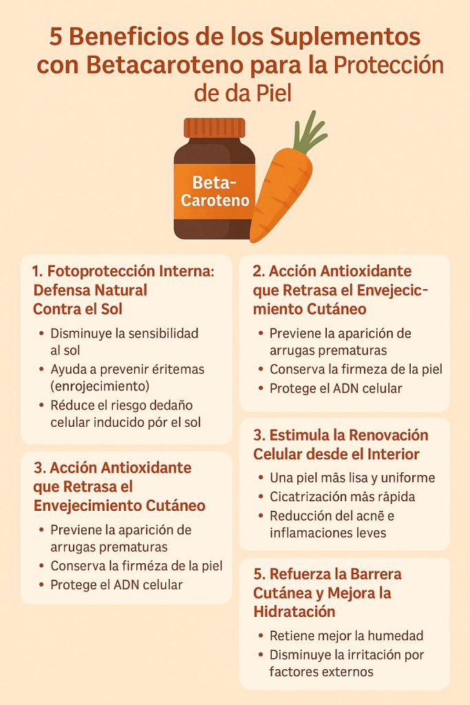 Betacaroteno para proteger la PIEL del SOL