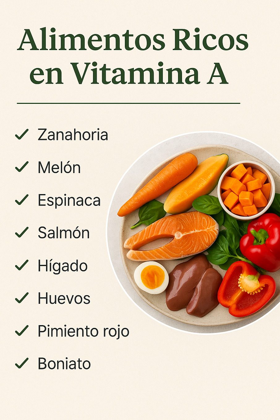 Betacaroteno para proteger la PIEL del SOL alimentos ricos en vitamina A