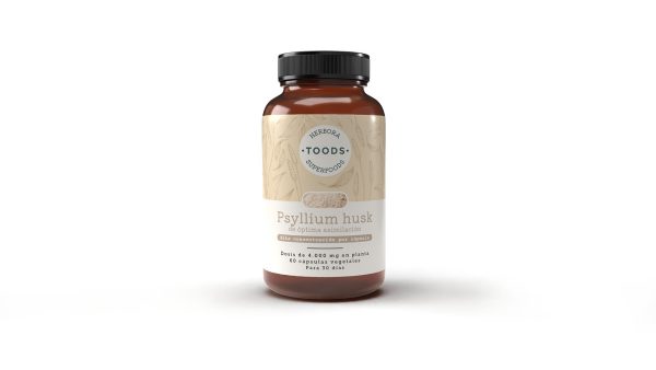 Psyllium Husk Herbora 1000mg 60 cap. Fibra natural de psyllium para mejorar el tránsito intestinal, controlar el colesterol y favorecer la saciedad. Online