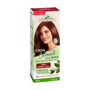CREMA COLORANTE CAOBA A LA HENNA JOJOBA Y ALOE 80 ml. CORPORE SANO.