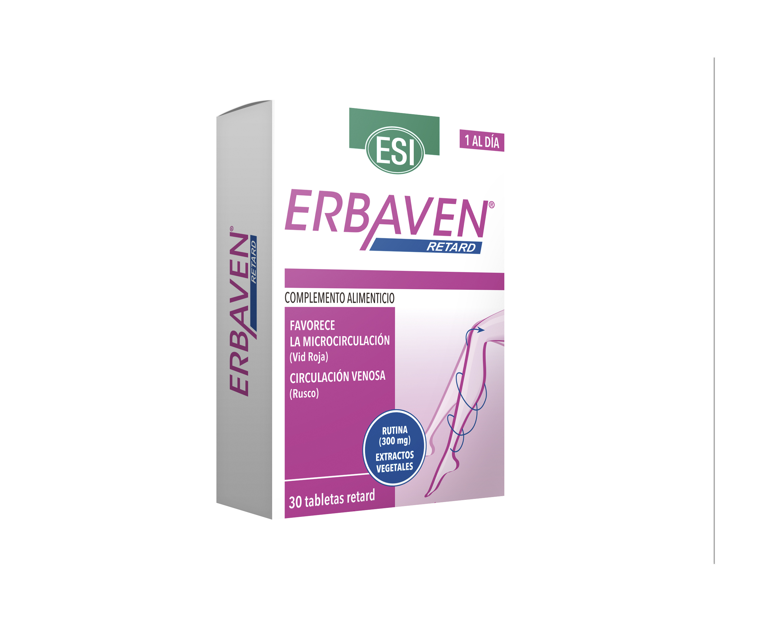 Erbaven Retard (30 tabletas) Esi – Trepat Diet. Con troxerutina, castaño de Indias, rusco, vid roja y mirtilo. Bienestar y ligereza en piernas cansadas. 💚