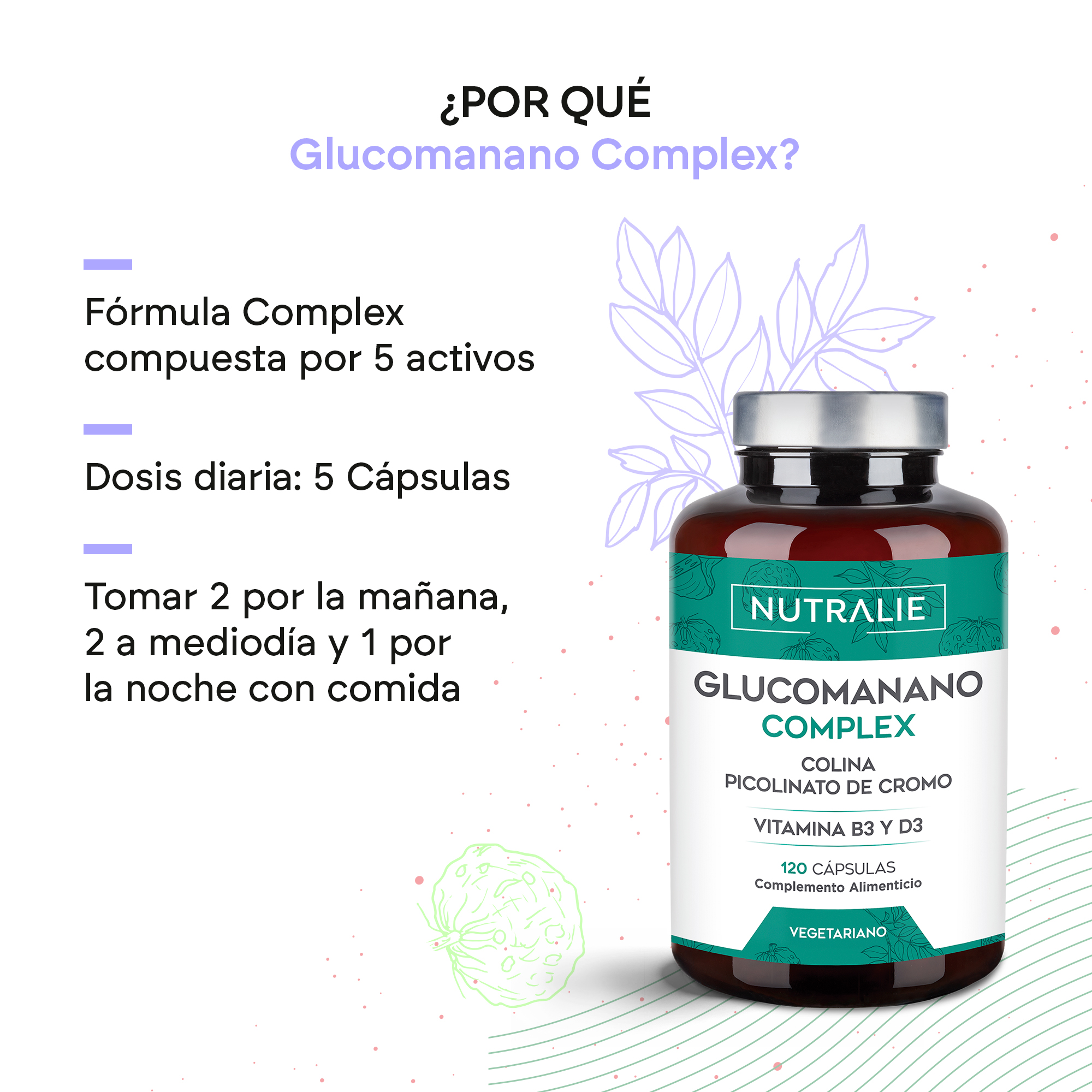 Glucomanano Complex Nutralie 120 cápsulas - Imagen 4